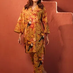 NAINVISH Floral Printed Three-Quarter Sleeves Tunic With Trouser-picture-20