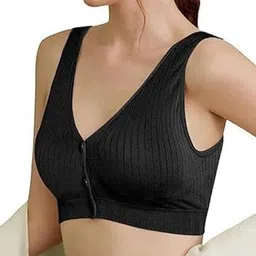 Eleg & Stilance Women Black Maternity Feeding Lightly Padded Front-Open Nursing Cotton Bra-picture-19