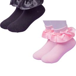NESKA MODA Girls Pack Of 2 Black Ankle Length Socks-picture-4