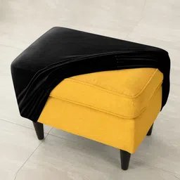 HOKIPO Black Foot Stool Cover Ottoman Slipcover, Stretch Fitted-image-71