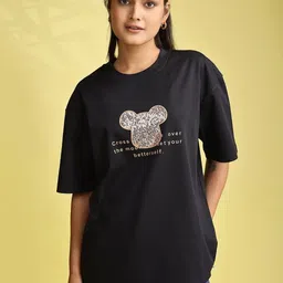 GIBBONTE Graphic Printed Drop-Shoulder Sleeves Pure Cotton T-shirt-picture-22