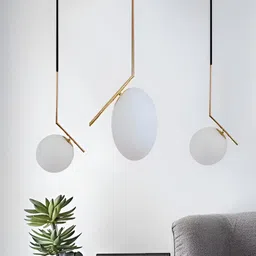 KINIS White & Gold-Toned Metal Spherical Ceiling Lamp-image-95