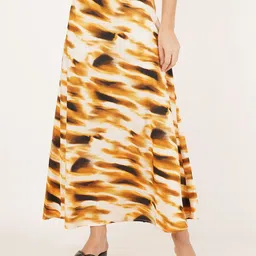 IX IMPRESSION Printed Maxi Flared Skirt-picture-31