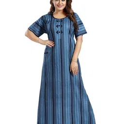 CINCO Women Striped Maxi Nightdress-picture-46