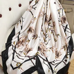 QUECY Women Printed Satin Scarf-25