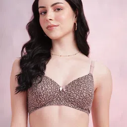 DressBerry Leopard Prin Medium Coverage Lightly Padded Non-Wired T-shirt Bra DRM-DB-MK40D image 4