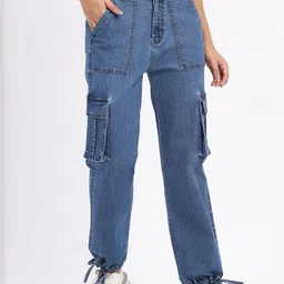 SZN Women Straight Fit High-Rise Mildly Distressed Jeans-image-3
