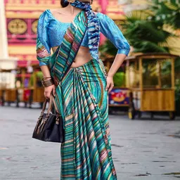 DIVASTRI Striped Printed Saree-image-31