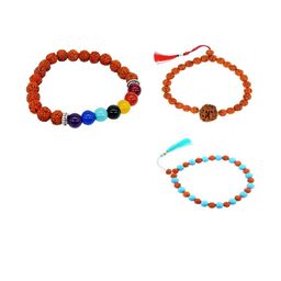 Divine souvenirs Unisex Set Of 3 Artificial Beaded Wraparound Bracelets image 1