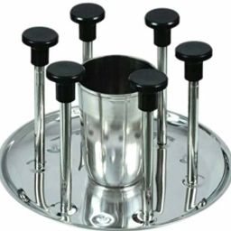 Kitchenware Glass and Spoon Organiser Super for 6 Glasses and Cutlery Glass Stand Made of Stainless Steel (Black Colur) Steel, Plastic Glass Holder-3