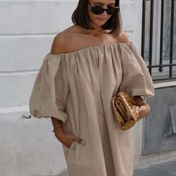 LULU & SKY Off-Shoulder Puff Sleeve Mini Dress-picture-26