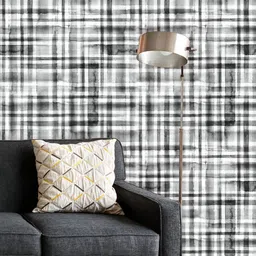 ArtzFolio Printed UV-Resistant Anti-Bacterial Stripes Tartan Plaid Peel & Stick Wallpaper-image-98