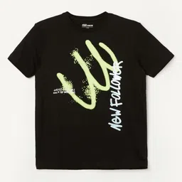 Fame Forever by Lifestyle Boys Typography Printed Pure Cotton Regular Fit Casual T-Shirt-13