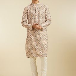Diwas by Manyavar Men Printed Chikankari Kurta-image-88