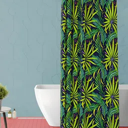 ArtzFolio Green & Blue Tropical Printed Waterproof Shower Curtain-image-87