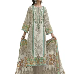 DRAVINAM Trends Embroidered Pure Cotton Unstitched Dress Material-picture-15