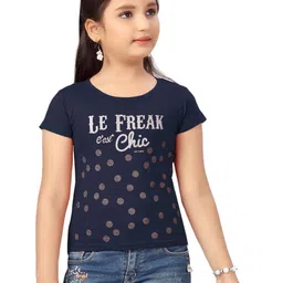 Lei-Chie Girls Polka Dots Printed Round Neck Cotton T-shirt-picture-15
