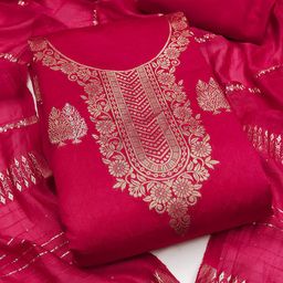 SAINOOR Banarasi Jacquard Woven Design Unstitched Dress Material-image-91