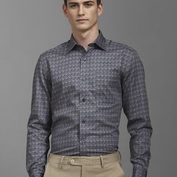 Louis Philippe Men Classic Spread Collar Abstract Printed Cotton Formal Shirt-image-72
