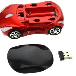 microware New 2.4GHz Wireless 3D Sports Racing Car Shaped Optical USB Mouse. for Laptop Tablet Mouse Computer Wireless OpticalGaming Mousewith Bluetooth image 3