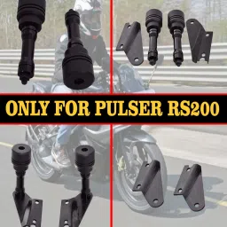 asryd Heavy Quality Pulsar Rs 200 Frame Slider Crash Guard with Brackets Black image 4