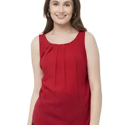 G0-4 IT Women Solid Sleeveless Georgette Top-picture-26