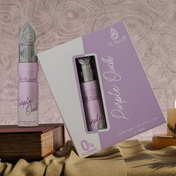 Al-Nuaim Set Of 3 Purple Oudh-Umbre Leather & Blueberry Musk Roll On Attar- 6 ml Each-picture-12