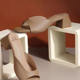 Carlton London Women Textured Open Toe Block Sandals-image-94