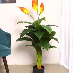 ARICK DECOR Orange 1 Pieces Artificial Plant With Pot-image-84