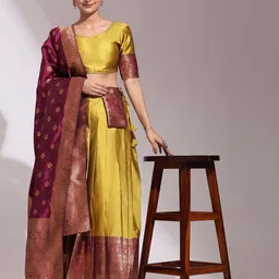 Payu Semi-Stitched Lehenga & Unstitched Blouse With Dupatta-picture-25