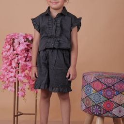 UNBIND Girls Striped Shirt With Shorts-image-86