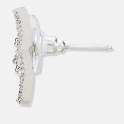 Anouk Silver Plated Cubic Zirconia Studded Square Shaped Studs image 5