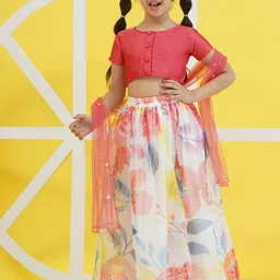 Aj DEZInES Girls Ready to Wear Lehenga & Blouse With Dupatta-picture-16