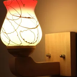 Somil Premium Designer Glass Wall / Night Lamp Elegant & Stylish Dcor Accent for Modern Interiors, Color- Pink, White, Size:- 19 X 24 X 20.5 CM-image-90