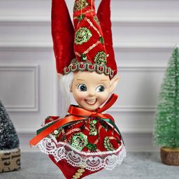 Little Surprise Box LLP Red & Green Naughty Ball Elf Christmas Tree Ornament-image-34