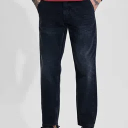 Snitch Men Navy Relaxed Fit Mid-Rise Light Fade Jeans-image-51