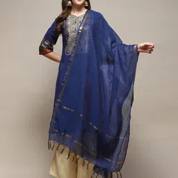 Biba Ethnic Motifs Woven Design Dupatta with Zari-56