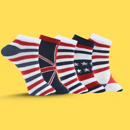 MJE Men Pack Of 5 Patterned Ankle Length Socks-image-54
