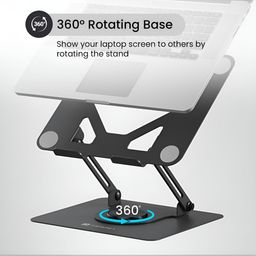 Portronics My Buddy K11 Metal Foldable Laptop Stand With 360 Rotation image 2