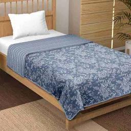 TrueYarns Multicoloured Floral Mild Winter 300 GSM Single Bed Dohar-picture-34