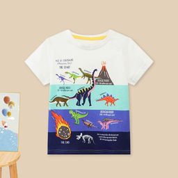 LULU & SKY Boys Printed Tropical Pure Cotton Applique T-shirt-image-11
