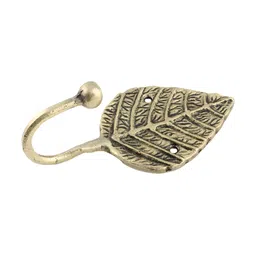 IndianShelf Gold Toned Brass Leaf Hooks for Wall Heavy Items Kitchen Hanger Wall Hooks-image-44