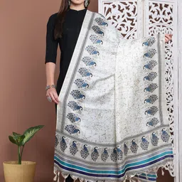 LOOM LEGACY Ethnic Motifs Printed Modal Dupatta-9