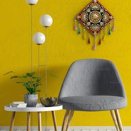 AURESSA Yellow & Black Textured Wall Hangings-12