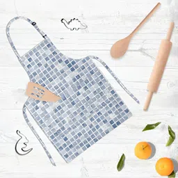 ArtzFolio Kids White & Blue Printed Cotton Aprons-picture-14