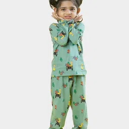 Orange Sugar Unisex Kids Printed T-shirt with Trousers-image-77