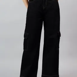 Stylecast X Kotty Women Relaxed Fit High-Rise Stretchable Cargos Jeans-image-70