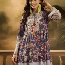 Sangria Women Floral Printed Tie-Up Neck Top-picture-38