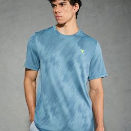 Technosport Men DOUBLE COOL Abstract Printed Antimicrobial Slim Fit Sport T-shirt-image-47