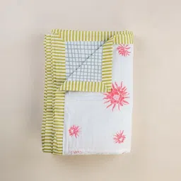 FREEDOM TREE Coral & White Floral Printed AC Room Cotton Double Bed Dohar-image-99